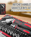 Get Your Mechanic Tool Set Ready For Any Ride With These Heavy Duty Ratchet Handles And Magnetic Screwdrivers Featuring Torx Bits For Serious Car Maintenance And Hardware Repairs That Feel Totally Cool. red metal ratchet handle socket and Torx bit set in case