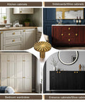 Antique Brass Cabinet Knobs Set, 20 Pack Vintage Drawer Pulls For Dresser on various cabinets and wardrobes