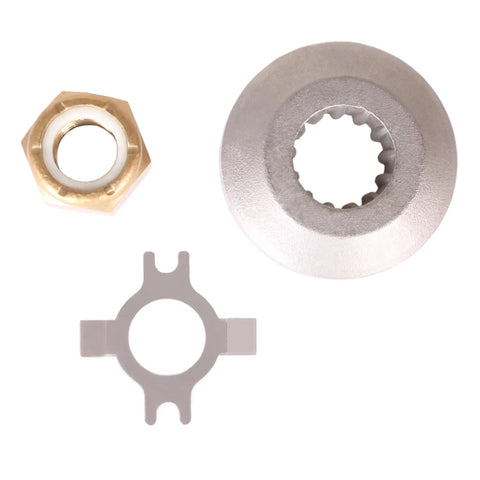 Mercury Outboard Prop Shaft Nut Kit With Thrust Washer And Tab Washer For 25 HP Through 70 HP Engines Easy Install 13 Tooth Spline
