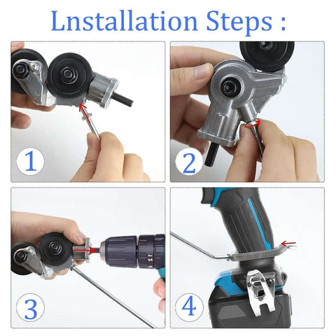 Installation steps for Beastly Heavy Duty Drill Plate Cutter Attachment For Sheet Metal Cutting Nibbler Drill Kit With Adapter
