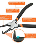 7 Inch Snap Ring Pliers Set With 3 64th Inch Tip Internal And External Circlip Pliers Kit Straight And Bent Jaw For Ring Remover