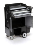 Heavy Duty Mobile Utility Cart Featuring Smooth Glide Casters And Knocked Out Durability For HVAC Trades Pursuing Zero Hassle Organization On Any Job Site, showcasing drawers and black stainless steel finish.