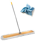 Workhorse Commercial Dust Mop 48 Inch with sturdy aluminum handle and reusable washable cotton head for cleaning floors.