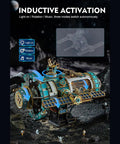 Interstellar Space Station 3D Wooden Puzzle Kit With Lights And Music, 511-piece rotating model on rocky base
