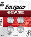 Solid 2025 Lithium Coin Batteries 4 Pack with child proof shield and bitter coating in packaging, designed for safety and reliability.