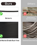 Comparison of 600 Ft T316 Stainless Steel Cable With Cutter One Eighth Inch Heavy Duty Wire Rope 1850 Lb Breaking Strength 7x7