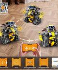 Epic 5 In 1 Robot Building Kit For Kids With 520 Pieces, App Controlled And Remote in action with phone control view.