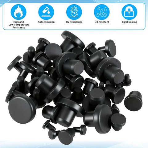 Assorted Silicone Hole Plug Kit For Round Holes In Various Sizes One Eighth To Three Eighths Inch Durable Rubber Plugs Stoppers