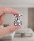 Close-up of Two Pack Glass Shower Door Handles For Homes And Offices Silver Aluminum Alloy Round Single Hole Mount