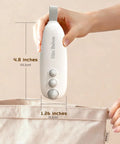 Hand holding a 4.8-inch white 2 In 1 Bag Sealer With Cutter Portable Rechargeable Heat Sealer With Magnetic over a bag