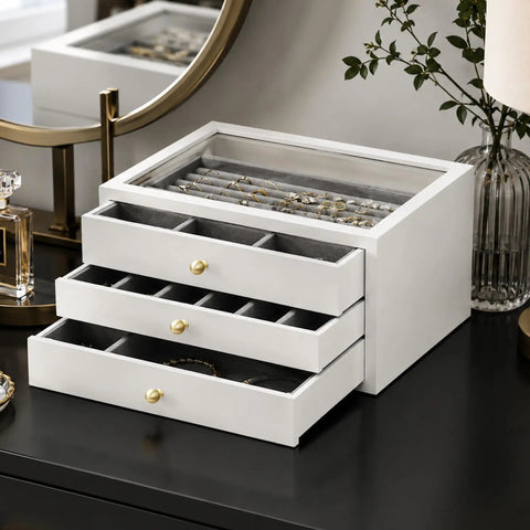 Easy Install Real Deal Solid Brass Mini Knobs 5 Pack Measure a True 1/2 Inch for Crafting DIY Hobbies Jewelry Boxes and Tiny Furniture With Top Shelf Grip and Warm Touch on jewelry box.