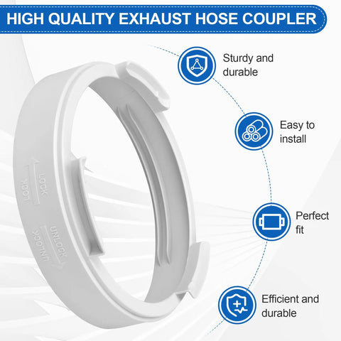 5.9 Inch Portable Air Conditioner Hose Exhaust Coupler Connector Adapter Fits Most Mobile AC Units Round Window Vent Kit