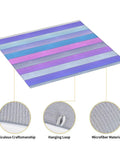 Wood Grain Print Dish Drying Mat 16x18 Inches, Microfiber Super Absorbent Kitchen Counter Pad with colorful stripes, features hanging loop