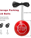 Garage Tennis Ball Parking Aid Kit with Adjustable 13 Foot Rope, red ball, buckles, and screw hooks for collision prevention