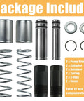 Image showing components of the 3 Ton Hydraulic Floor Jack Dual Pump Piston Plunger Kit Replacement Parts For Bigger And Smaller Low Side Plungers DIY Ready Rebuild For Dual Pump Jacks Wide Compatibility With Most 3 Ton Floor Jacks, including springs, pumps, and covers.