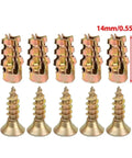 Beefy Concrete Anchors and Screws Kit for Hollow Wall Drywall Fasteners 50 Sets showing galvanized iron tubes and screws