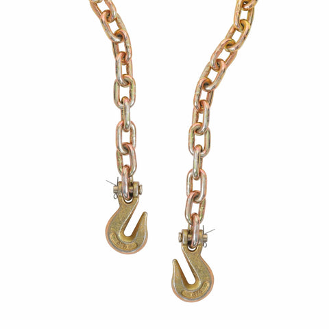 Heavy Duty 3/8 Inch 20 Foot G70 Transport Binder Chain With Clevis Grab Hooks For Towing Logging And Tie Down Binding Equipment