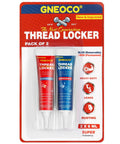 Blue And Red Thread Locker Set 6ml Each Two Pack With Medium And High Strength Seals For Nuts Bolts And Metal Fasteners To Stop Loose Screws And Corrosion Like A Pro with packaging