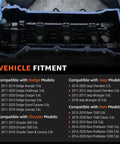 3.6L Valve Cover And Intake Manifold Gasket Set Replacement For 2011-2022 3.6L V6 Engines Includes Valve Cover Gaskets Spark Plug Seals And Intake Exhaust Seals For Wrangler Grand Cherokee Cherokee Challenger Charger Durango Journey ProMaster 1500 2500, close-up fitment chart