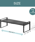 Expandable Shoe Rack Closet Organizer With Heavy Duty Metal Framework And Adjustable Stackable Shelves, black, size diagram