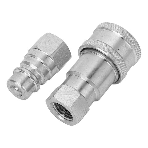 Rock Solid Hardened Steel Hydraulic Quick Coupler 3 4 Inch Npt Iso5675 Compatible Quick Connect Fitting, angled pair
