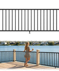 No Sweat Diy Black Aluminum Deck Railing Kit With Clip On Installation Heavy Duty 36 Inch High 8 Foot Wide Outdoor Porch Fence Panels.