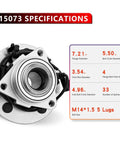 4x4 Front Wheel Bearing Hub Assembly With ABS For 2002 2003 2004 2005 Dodge Ram 1500 5 Lug 4WD Wheel Hub Replacement Kit