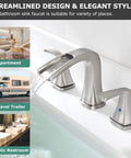 Waterfall Widespread Two-Handle Bathroom Faucet With Metal Pop Up Drain And Quick Connect Supply Lines In Oil Rubbed Bronze, No Fuss Install, 6 To 12 Inch Center Spread, Three Hole Mount, Doris 14071