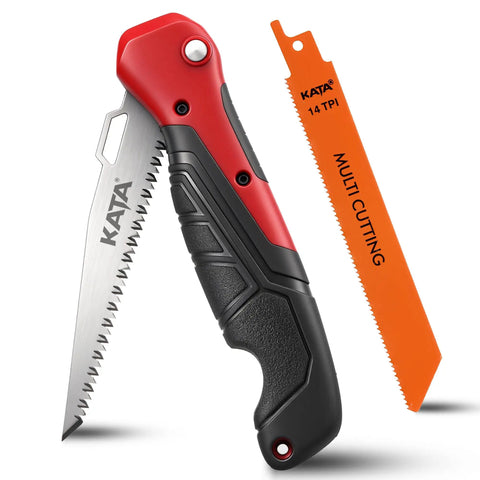 2 In 1 Folding Hand Saw For DIY Projects, Compact Drywall Cutter With Quick Change Multi Cutting Blade Hacksaw For Metal Wood PVC