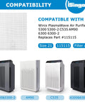 Two Pack Size 21 HEPA Replacement Filter A For PlasmaWave Air Purifiers Compatible With C535 5300 6300 P300 AM90 C909 9800 Keeps Allergens Dust Odors Out And Freshens Overall Air Quality shown with compatible air purifier models.