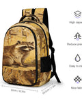 Raccoon Printed Unisex Backpack With Large Capacity, Durable Polyester Daypack For School, Travel And Everyday Use, 42cm tall
