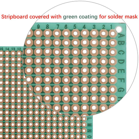 70mm By 90mm Copper Strip PCB Board With 884 Holes Perfboard For Soldering Prototyping Testing And DIY Repairs On Fiberglass Base
