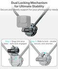 Neck Mount For Action Cameras With Chest Mount, POV Stabilizer, showing dual locking mechanism for stability and security.