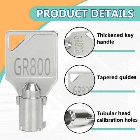 Close-up of 2 Pack GR800 Washer Dryer Key for Your Commercial Laundry Setup 54612 Coin Service Door Key with product details