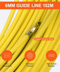 Heavy Duty Pro Grade Fiberglass Duct Rodder Fish Tape 6mm x 500ft Cable Puller with copper traction head