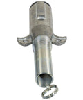 Buyers Products Tc2012 2-Way Zinc Trailer Electrical Connector Plug close-up view with spring, showcasing durable die-cast alloy construction.