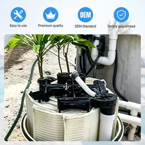 Heavy Duty Top Manifold With Air Bleed Assembly For Pentair Fns Plus De Pool And Spa Filter Replacement black manifold with plants.