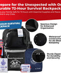All-In-One Emergency Survival Kit For Four People With 72-Hour Supply Pack Including Food, Water, 85-Piece First Aid Kit