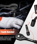 52 Piece One Quarter Inch Drive Impact Socket Set With 72 Tooth Ratchet And Adapters LLNDEI Chrome Vanadium Steel Sockets in use