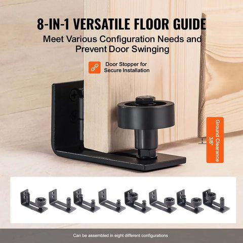 8-in-1 floor guide for 42 Inch By 84 Inch Sliding Barn Door With Hardware Kit Smooth And Quiet Operation