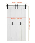 Bifold Barn Door 48x84 Inches MDF Panels Sliding Closet Doors With Header Board And Hardware Kit Included Easy Install