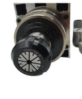 Close-up of the Beefy 7.5KW 10HP 220V CNC Spindle Motor Kit with ER32 chuck, showcasing the air cooling and robust design for routing.