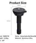 75mm Bowl Adapter With Half Ball Mount For Tripod Fluid Head Conversion, aluminum, 3/8 inch port, 163mm height, black design