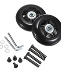 75mm x 23mm Luggage Wheels Replacements Set of 2 Mute Suitcase Replacement Wheels with black screws, axles, and bearings, rubber swivel wheels