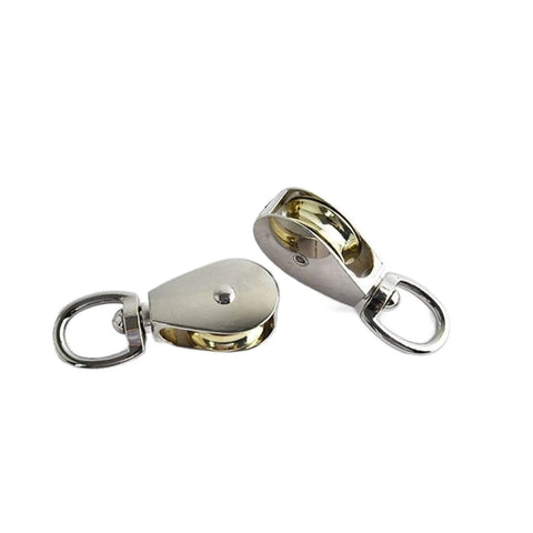 75mm DIY Mini Metal Sheave Zinc Alloy Fixed Pulley Crown Block and Tackle Lifting Wheel Single/Double Pulley(Fixed-Single-75mm)