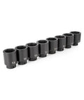Tekton 8-Piece 1/2" 6-Point Deep Impact Socket Set for DIY