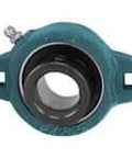 Front view of KHFX202 15mm Narrow Eccentric-Collar 2-Bolt Flange Bearing Assembly with Malleable Iron Housing