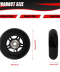 76mm x 24mm Wheels Replacement for 360 PowerRider RipRider FlashRider Caster Trike Ripster, black scooter wheel size chart