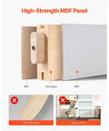 High-Strength MDF panel construction with warp-resistant and scratch-proof features for Sliding Barn Door 42 By 84 Inch With Glass Panels Durable MDF Core Includes Hardware Kit Water Resistant PVC Coating Easy Installation Sturdy H Frame Design And Quiet Smooth Sliding For Modern Farmhouse And Interior Doors.