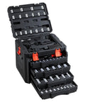 230 Piece Mechanics Tool Set With One Quarter Inch Three Eighths Inch And One Half Inch Drive Sockets SAE And Metric Wrenches Screwdriver Bits